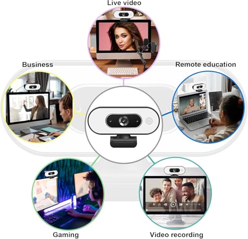 1080P USB Camera for Switch 2/ PC, Ring Light & 3-Level Brightness - Streaming Camera with Built-in Mic, Tripod & Plug&Play for Zoom/Skype/Facetime, PC/Mac/Laptop - color: Black-02