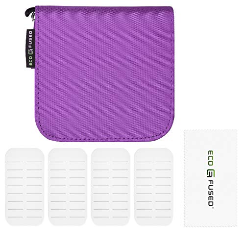 Eco-Fused Memory Card Case - Fits up to 44x SD, SDHC, Micro SD, Mini SD and 4X CF - Holder with 44 Slots (Purple / 44 Slots - 1 Pack) - color: Purple / 44 slots - 1 pack
