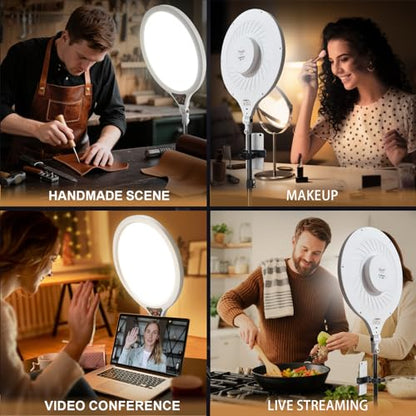 Ring Light with Stand, 14" Professional Ring Light Tripod for iPhone, Adjustable Height for Video Recording Photography Live Streaming Content Creation TikTok YouTube, White - size: 14inch White