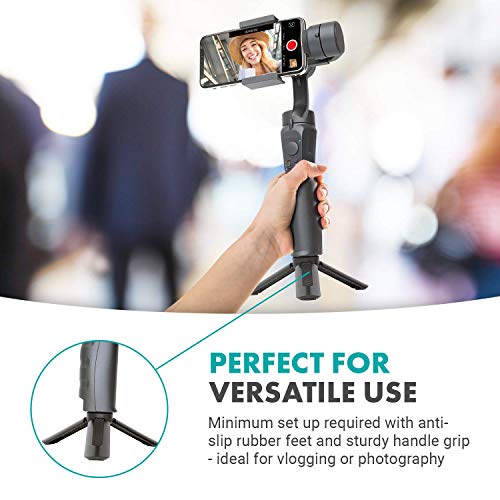 Movo TR-1 Compact Mini Tabletop Tripod/Hand Grip with 1/4" Screw and Folding Feet. Compatible with GoPro, DSLR, Camera, Osmo, Pocket Projector, Zoom - Perfect for Photography, Vlogging and YouTube