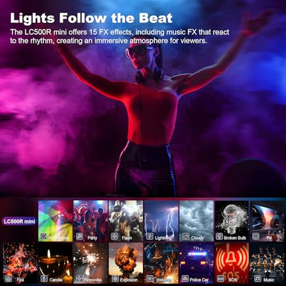 Godox LC500R Mini RGB LED Light Stick (Black, 18") - Portable and Versatile Lighting for Photo & Video Enthusiasts - size: 18" LC500R Mini