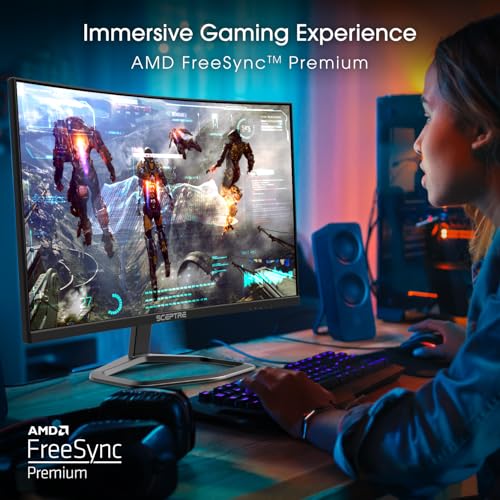 Sceptre 27-Inch Curved Gaming Monitor, FHD 1080p, 240Hz, 1500R, DisplayPort & HDMI x2, Built-in Speakers, Machine Black (C275B-FWT240 Series, 2026) - style: 2026 27" Curved 240Hz