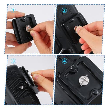 cobee 5 Pcs 1/4" Camera Tripod Screw, Stainless Steel Thread D-Ring Camera Screws, Quick Release Camera Screw for Camera Tripod Monopod QR Plate