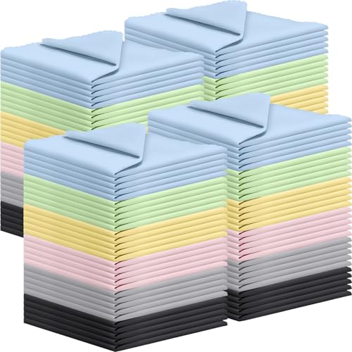 120 Pack Microfiber Cleaning Cloths for Glasses Cloth Eyeglass Cleaning Wipes 7" x 6" Lens Cleaning Cloth for Screens, Cameras, Eyeglasses, Cell Phone, LCD TV Screens, 6 Colors - color: 6 Colors