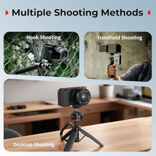 SMALLRIG Small Camera Tripod Selfie Stick, Extendable 8"-15" Mini Handheld Carabiner Tripod with Mantis Hook, 360° Ball Head, Cold Shoe Mount, 1/4"-20 Screw for DSLR, Adapter for DJI, for GoPro - 5285 - style: for camera