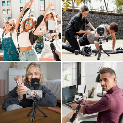 Vlogging Kit for iPhone, Android with Tripod, Soft Light, YouTube Starter kit Content Creator Equipment with Wireless Lavalier Microphone for Live Stream, Vlogging, YouTube, TikTok