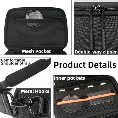 Besnfoto Hard Shell Camera Case Small, Shockproof Waterproof Camera Carrying Bag, Protective Photography Bag for DSLR/SLR/Mirrorless Cameras, Lenses with Shoulder Strap, Camera Sleeve