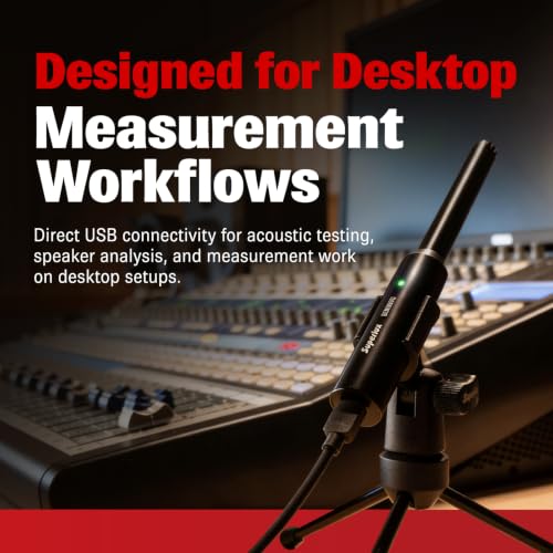 Superlux ECM999U USB Measurement Microphone Set, Omni Free-Field Condenser Mic for Room Acoustic Analysis, Speaker Testing, Measurement & Recording, USB-C Plug-and-Play, 24-Bit/48kHz, Win/Mac - style: USB