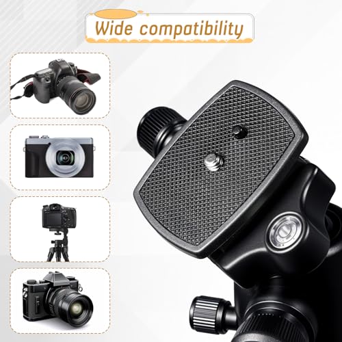 3PCS Universal 43x43mm Tripod Quick Release Plate, Camera Tripod Mount Adapter with Screws, Camera Tripods Ball Head Quick Release Plate Replacement, Can Provide Stable Support