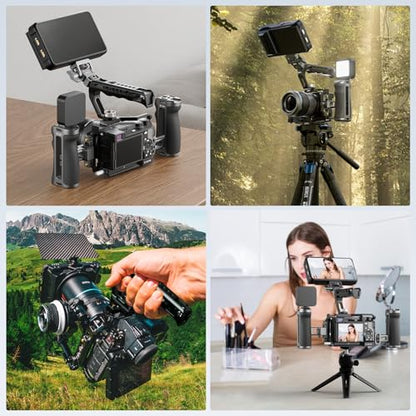 SIRUI Top Handle with Locating Mount for ARRI and NATO Mount, All-Aluminium Camera Cage Handle Grip with Cold Shoe with Safety Pin, Multiple Threaded Holes, AM-MTHA, Pack of 1