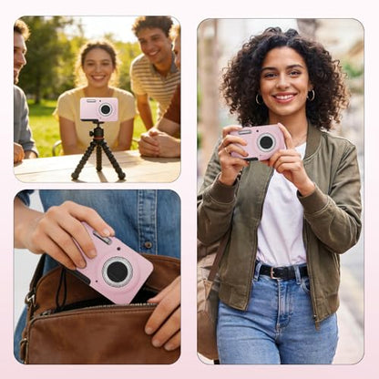 Case for KODAK PIXPRO FZ55 Case, Soft Silicone for KODAK PIXPRO FZ55 - Anti-Scratch Slim Fit Lightweight Protective - pink - color: pink