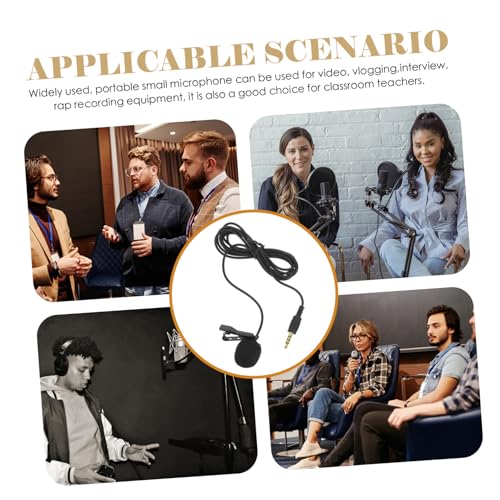 NUOBESTY Portable Clip Lapel Microphone Lightweight Mini Lavalier Mic for Clear Hands Recording Compatible with Smartphones Cameras Plug and Play Easy Operation