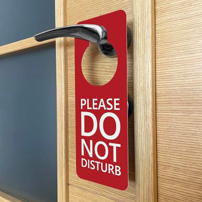 Do Not Disturb Sign, 2 Pack (Black & Red Double Sided) Please Do Not Disturb on Both Sides, Do Not Disturb Door Sign for Office, Home, Clinic, Dorm, Online Class, Meeting Session and More.