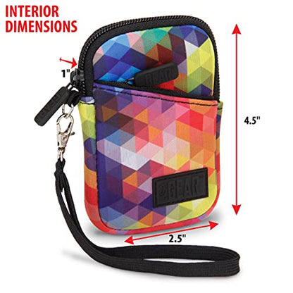 USA Gear Small Camera Pouch with Wrist Strap, Belt Loop - Small Digital Camera Case Fits Canon Powershot, Sony Cybershot, Nikon Coolpix, Kodak PIXPRO, G7 Mark iii - Fits 4.5 Inch Models - color: Geometric