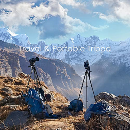 Endurax 60'' Camera Tripod Camera Stand for Canon Rebel Eos Nikon DSLR, Travel Tripods for Phone Tablet with Remote Black - style: With Quick Release Plate-Black