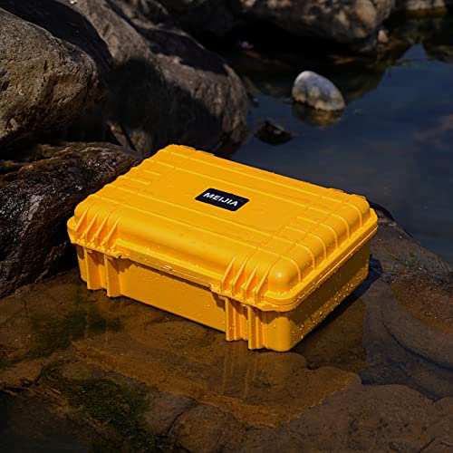 MEIJIA Portable Waterproof Hard Camera Case, Dry Case with Customizable Fit Foam, Protection for camera, drones,telescopes,18.5 x14.06x6.93inches(Yellow) - color: Yellow