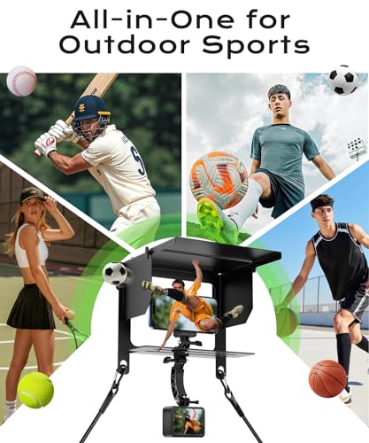 Cell Phone Fence Mount Shade - All-in-One Mounting Kit for iPhone, GoPro, Samsung, Mevo Start, Insta360 and Action Cameras, Ideal for Recording Baseball, Football, Tennis Games