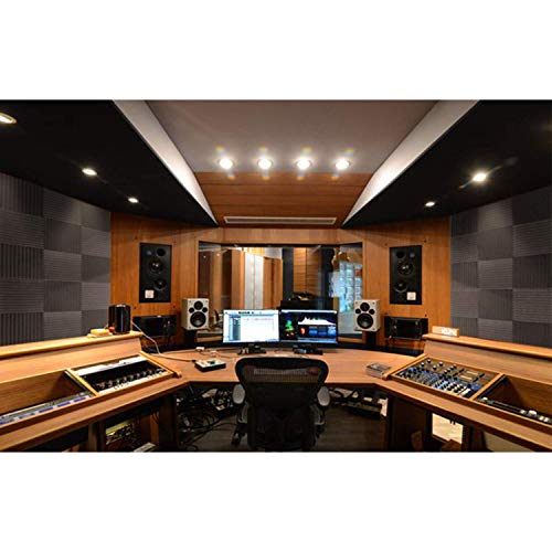 Focusound 24 Pack Grey Acoustic Foam Panels 1" x 12" x 12" Sound Proof Foam Panles Soundproofing Noise Cancelling Wedge Panels for Home Office Recoding Studio with 240PCS Double-Side Adhesive - size: 24 Pack Grey