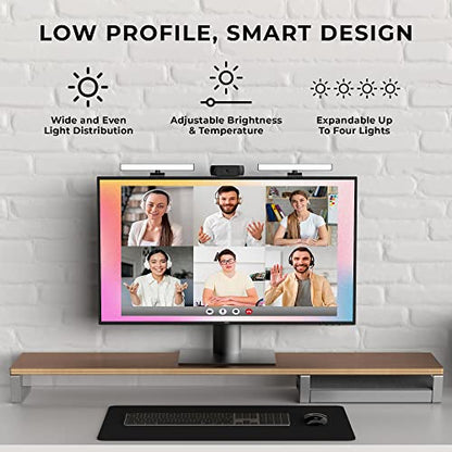 HumanCentric Video Conference Lighting - Webcam Light for Streaming, LED Monitor and Laptop Light for Video Conferencing, Zoom Lighting for Computer, Replace Ring Light for Zoom Meeting, Double Kit - size: Double Kit