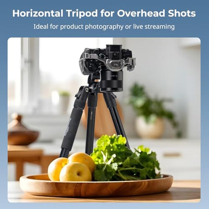 SmallRig CT25 64.5"/164cm Horizontal Overhead Tripod for iPhone & Camera, with Phone Holder & Carrying Bag, 22lb Max Load Aluminum Lightweight Camera Tripod for Overhead Shots/Live Streaming - style: 64.5" Horizontal Tripod