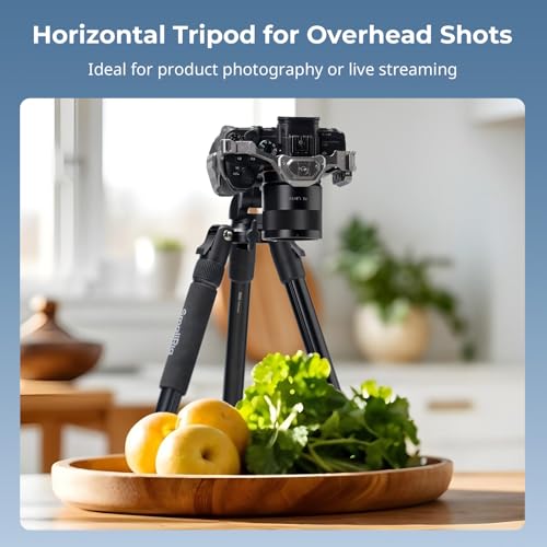 SmallRig CT25 64.5"/164cm Horizontal Overhead Tripod for iPhone & Camera, with Phone Holder & Carrying Bag, 22lb Max Load Aluminum Lightweight Camera Tripod for Overhead Shots/Live Streaming - style: 64.5" Horizontal Tripod