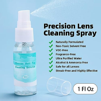 Ordilend Glasses Cleaner, Glasses Cleaning Kit with Eyeglass Cleaner Spray, Eyeglass Lens Cleaner, Microfiber Cleaning Cloth,Portable Eyeglass Repair Kit with Screws, Safe for All Lens(White) - color: Off-white