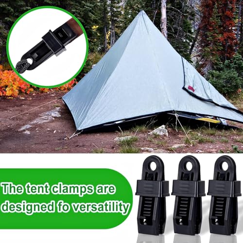 Heavy Duty Lock Grip Tarp Clips - 30 Pcs, Multipurpose Fix Clamp for Awnings, Camping Tent, Caravan Canopies & Shade Cloth (Black) - color: Black-30pcs