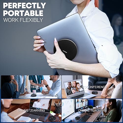 M4 Bluetooth Speakerphone Conference Microphone with AI Noise Reduction Full-Duplex AI Transcription USB Speakerphone 360° Voice Pickup Conference Speaker Home Office for Teams/Zoom, Black - color: M4 Black, style: M4 Omnidirectional Speakerphone
