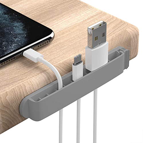 pzoz Cable Clips, 3 Pack Cord Organizer Charger Cable Management for Organizing Home Office Desk Phone Car Cable Wire, Self Adhesive Cord Holders (Gray) - color: Gray