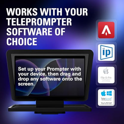 Elgato Prompter XL, Full-Sized Teleprompter, Removable | 15.6-inch detachable Full HD display, Doubles as conferencing monitor, Fits DSLR, mirrorless, studio cameras, USB-C 3.2 - style: Prompter XL