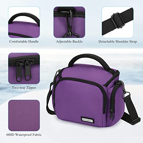 G-raphy Camera Case Bag DSLR SLR Bag for Canon, Nikon, Sony,Panasonic, Olympus and etc - color: Purple