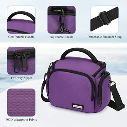 G-raphy Camera Case Bag DSLR SLR Bag for Canon, Nikon, Sony,Panasonic, Olympus and etc - color: Purple