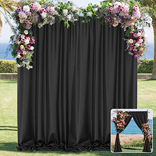 Black Backdrop Curtain for Party, Halloween Backdrop Rod Pocket Photo Drapes Panels Fabric Curtain Backdrop Black Birthday Party Decor for Boys Teens Men,5ft x 8ft, 2 Panels - color: Black, size: 5ft x 8ft (2 Panels)