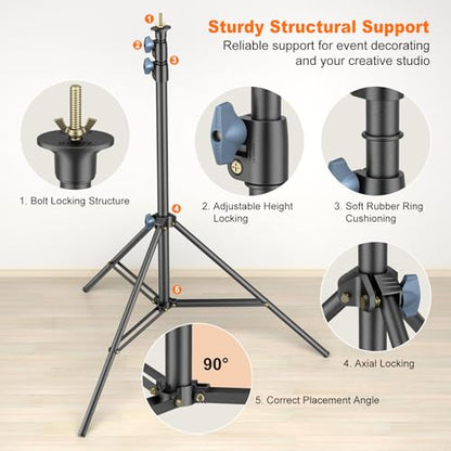LINCO Lincostore Zenith Portable T-Shape Background Backdrop Stand Kit 5x6.7ft - 5ft Wide (Fixed) and 6.7ft High (Adjustable)- Lightweight Only 4 Lbs Easy to Carry and Storage Black
