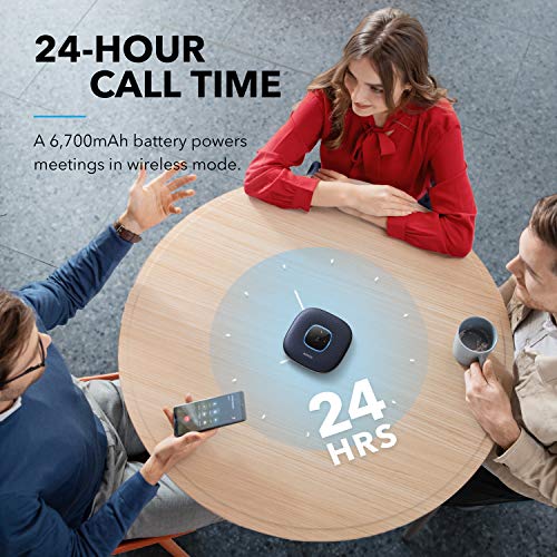 Anker PowerConf Speakerphone, Zoom Certified Conference Speaker with 6 Mics | 360° Enhanced Voice Pickup, 24H Call Time, Bluetooth 5.3, USB C, Compatible with Leading Platforms for Personal Workspaces - color: Blue