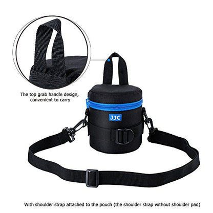 JJC Deluxe Lens Case Pouch Bag for Canon EF-S 18-55mm/EF 50mm f1.8/RF-S 18-150mm, Nikon AF-S 18-55mm/AF-P 18-55mm/AF-S 50mm f1.8, Fujifilm XC 16-50mm/XF 18-55mm & More Lens Below 2.95" x 3.93"(D x L) - size: S Size