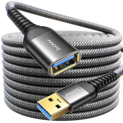 AINOPE USB Extension Cable,USB Extender,USB 3.0 Extension Cable, Male to Female Cord High Data Transfer Compatible with Webcam,USBKeyboard,Flash Drive,Hard Drive,Printer,3.3FT,Black - color: Black, size: 3.3FT