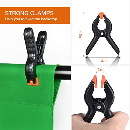 Yesker 8.5x10ft Green Screen Backdrop Kit with Stand Photography Greenscreen Background Support System with 6x9ft Muslin Chromakey Backdrop and Clamp for Photo Video Studio Portrait Product Shooting - size: 8.5 x 10ft