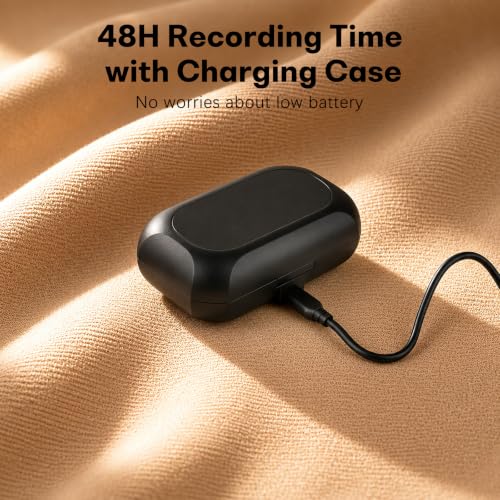 MAYBESTA Wireless Mini Microphone for iPhone & Android Phone | Lapel Microphones with Charging Case, Clear Voice, Noise Cancelling, 2 Clip on Content Creator Mics for Tiktok YouTube Vlog - color: Matte Black with Charging Case