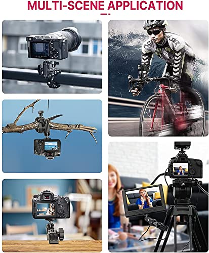 ULANZI Super Clamp Camera Clamp Mount Monitor 360° Ballhead Magic Arm Double Ball Head Adapter with 1/4"-20 & 3/8"-16 Thread ST-07 Phone Tripod Mount - size: Phone Mount Kit