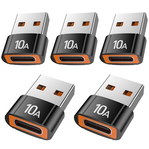 USB to USB C Adapter(5 Pack), USBC Female to USB A Male Adaptor, Type C Converter Charger for 17 Pro Max16 15, Apple Watch S11 S10 SE, AirPods 3, iPad mini Air, Samsung Galaxy S25. - size: 5 Pack