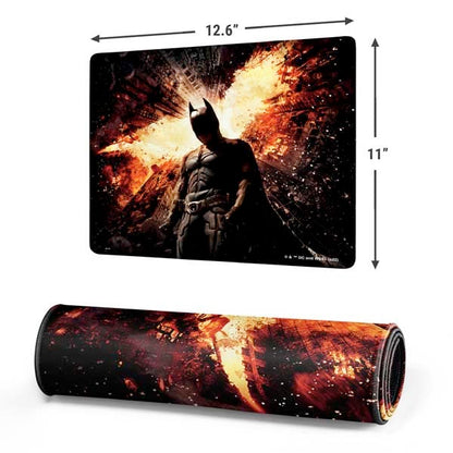 Skinit Small Gaming Mouse Pad - Officially Licensed The Dark Knight Rises Design with Stitched Edges, Waterproof, Non-Slip Rubber Base, Desk Mat for Keyboard & Mouse, 12.6" x 11" inches - color: Black - DRKNTR02, size: 12.6" x 11"