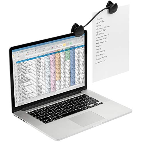 Kensington Document Holder for Typing for Laptops and Monitors, Flex Clip Copyholder, Typing Stand Document Holder, Office Paper Clip Holder, Compact Paper Holder Stand, Black 9-3/4" Wide K62081BF - size: 9-3/4" Wide
