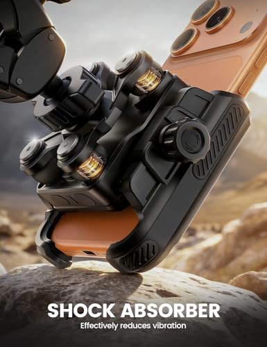 Lamicall Motorcycle Bike Phone Mount - [Upgrade Vibration Dampener] [Camera Friendly] Bike Phone Holder Handlebar Clamp, Bicycle Cell Phone Mount, iPhone 17 16 Pro Max, Galaxy S25 Ultra, 6-7.2" Phones - color: Black