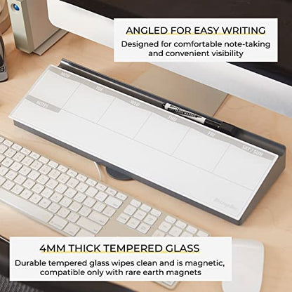ECR4Kids MessageStor Keyboard Write and Store, Desk Organizer, Grey