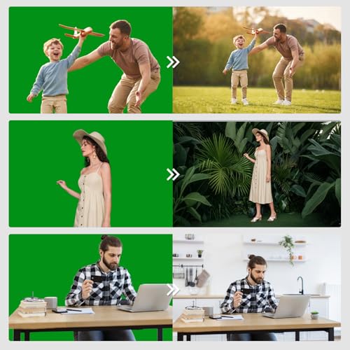 BEIYANG 8 Ft x 10 Ft Photography Backdrop Green Screen, Green Background Fabric Wrinkle Resistance, Greenscreen Photo Background for Chromakey Photo Studio Video Shooting - color: Green, size: 8x10ft