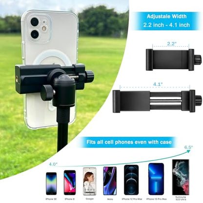 Monopod and Tripod Selfie Stick to Record Golf Swing - Multi Functional Phone Holder with Magnetic and Phone Holder - Golf Training Aid - Compatible with All iPhone Android Phone