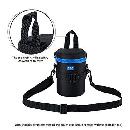 JJC Deluxe Lens Case Pouch Bag for Canon EF-S 17-55mm/17-85mm,EF 35mm f2, RF 85mm f2 Macro, Nikon AF-S 18-200mm/18-105mm/18-300mm/55-200mm, Fujifilm XF 56mm f1.2 R & More Lens Below 3.1" x 5.3"(D x L) - size: M Size