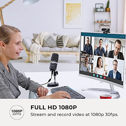 AVerMedia PW310P Webcam - Full 1080p 30fps HD Camera with Autofocus and Dual Stereo Microphones, Work from Home, Remote Learning - NDAA Compliant - style: 1080p 30fps Auto focus