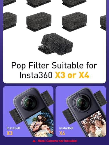 Mic Wind Muff for Insta360-8Pcs Wind Muff for Insta360 X3 X4, Premium Wind Noise Reduction Cover for Crisp Audio, Easy Installation and Durable Design, Compatible X3 or X4 Camera - size: Sponge(4pcs)